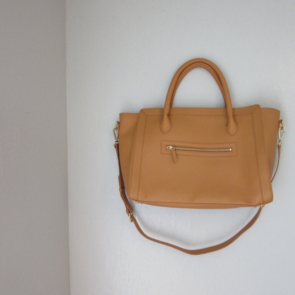 Mark & Graham Camel Color Large Computer/Satchel/Crossbody Leather Business Bag
